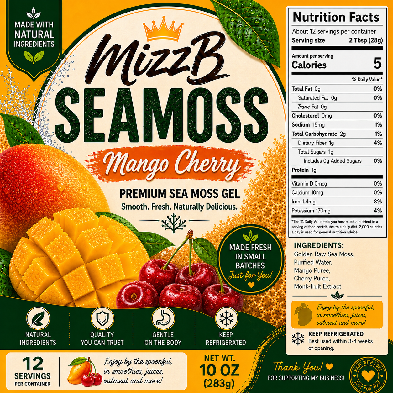 Mango Cherry Sea Moss Gel